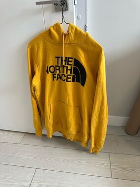 The‎ North Face Men’s Yellow Pullover Hoodie with Black Logo